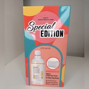 It's Skin - Lemon 'C Squeeze Ampoule Toner With Cotton Pads -500 ML - SEALED